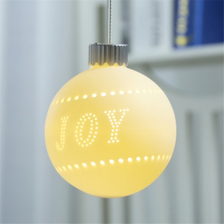 CERAMIC ORNAMENT JOY WITH LED LIGHT